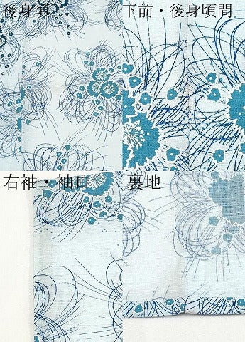 平和屋着物＊夏物　小紋　紗　舞花文　CABG3332tx