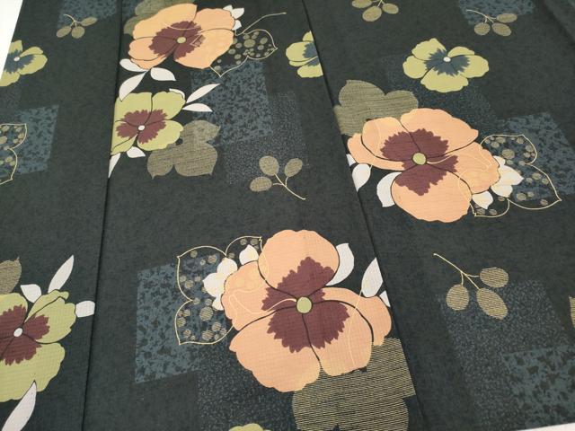 平和屋着物＊夏物　小紋　紅梅　舞花文　洗える着物　CABG3335tx