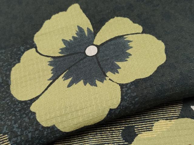 平和屋着物＊夏物　小紋　紅梅　舞花文　洗える着物　CABG3335tx