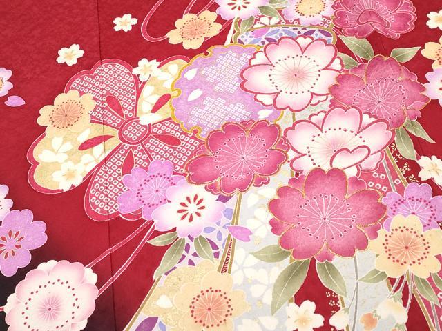 平和屋着物●豪華振袖　駒刺繍　束ね熨斗雪輪花文　暈し染め　金彩　正絹　逸品　CABG3336tx
