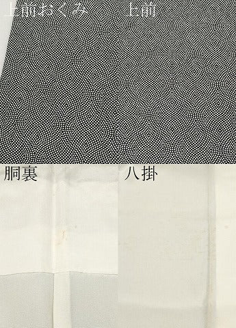 平和屋着物●江戸小紋　作家物　極型別染鮫小紋　黒地　正絹　逸品　CABG3338tx