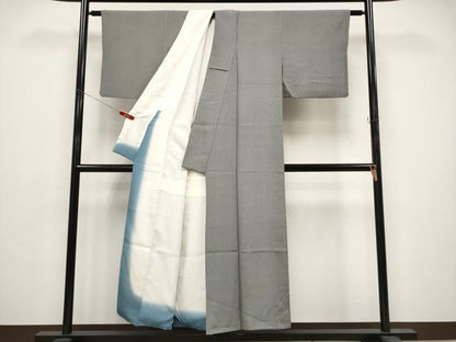平和屋着物●江戸小紋　作家物　極型別染鮫小紋　黒地　正絹　逸品　CABG3338tx