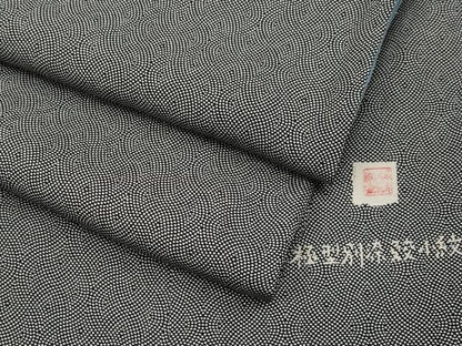平和屋着物●江戸小紋　作家物　極型別染鮫小紋　黒地　正絹　逸品　CABG3338tx