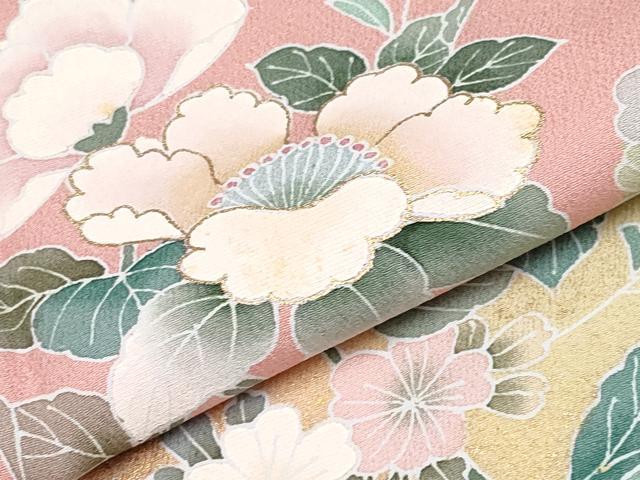 平和屋着物●訪問着　枝花文　暈し染め　金彩　正絹　逸品　CABG3341tx