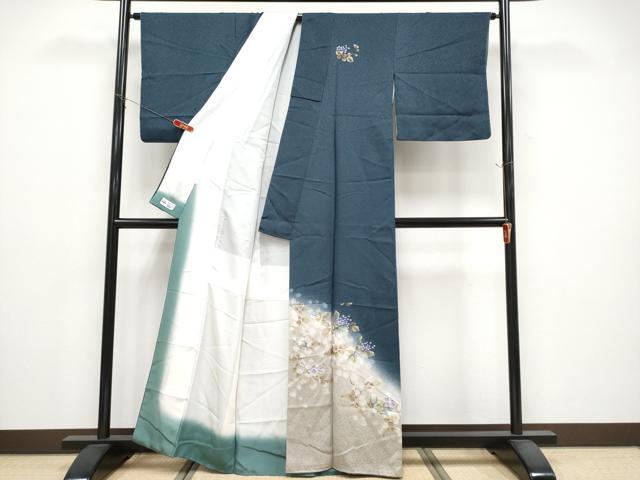 平和屋着物●和紙染染色作家・植村彩弘　訪問着　枝花文　暈し染め　金彩　やまと誂製　正絹　逸品　CABG3345tx