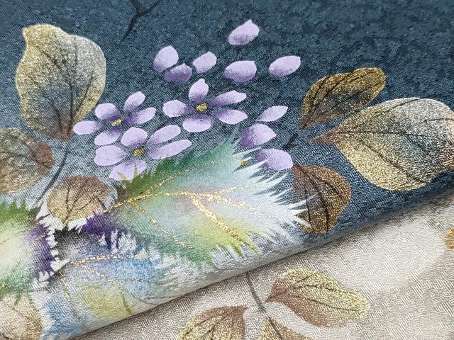 平和屋着物●和紙染染色作家・植村彩弘　訪問着　枝花文　暈し染め　金彩　やまと誂製　正絹　逸品　CABG3345tx