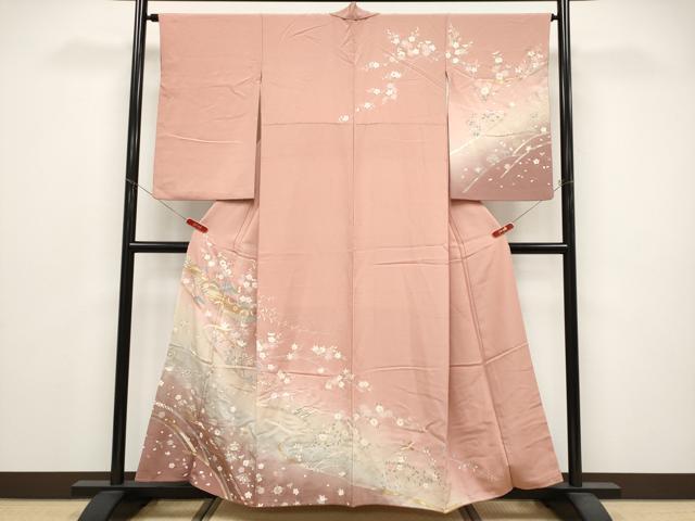 平和屋着物●訪問着　宝尽くし花鳥舟文　暈し染め　金彩　正絹　逸品　CABG3348tx