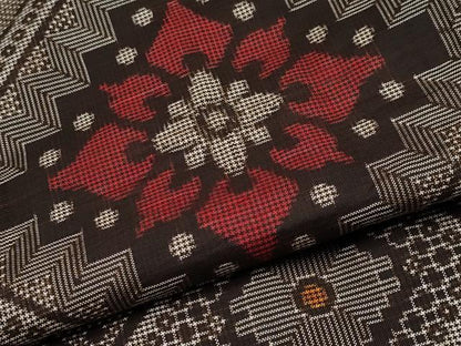 平和屋着物●本場大島紬　龍郷絣　花菱文　正絹　逸品　CABG3350tx