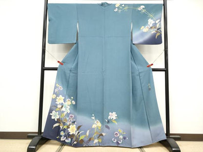 平和屋着物●巨匠　前田華清　手描き　訪問着　草花文　暈し染め　正絹　逸品　CABG3356tx