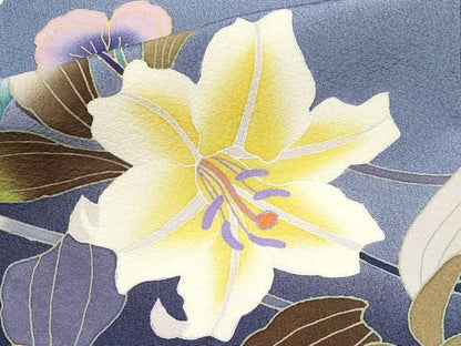 平和屋着物●巨匠　前田華清　手描き　訪問着　草花文　暈し染め　正絹　逸品　CABG3356tx