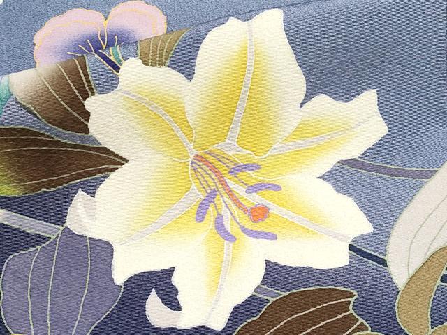 平和屋着物●巨匠　前田華清　手描き　訪問着　草花文　暈し染め　正絹　逸品　CABG3356tx