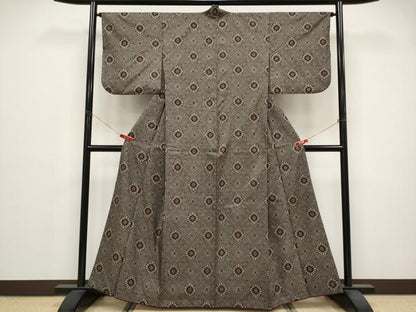 平和屋着物●本場大島紬　龍郷絣　花菱文　正絹　逸品　CABG3358tx