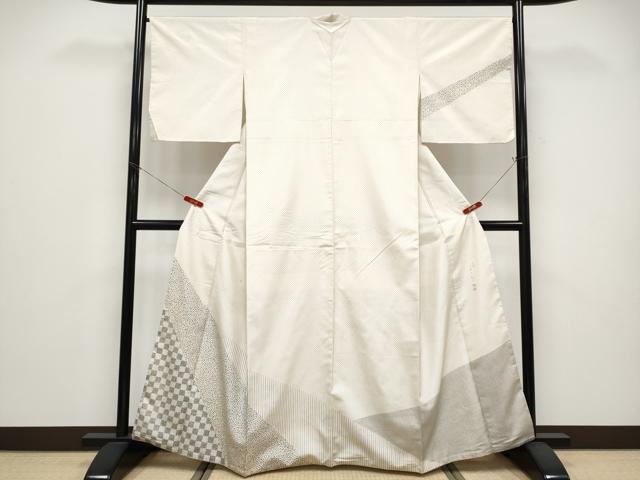 平和屋着物●二代目 川村久太郎　訪問着　本場染大島紬　刺繍　舞花びら　正絹　逸品　CABG3362tx