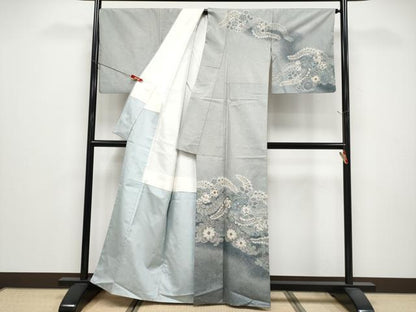 平和屋着物●訪問着　本場染大島紬　辻が花　絞り　金彩　正絹　逸品　CABG3363tx