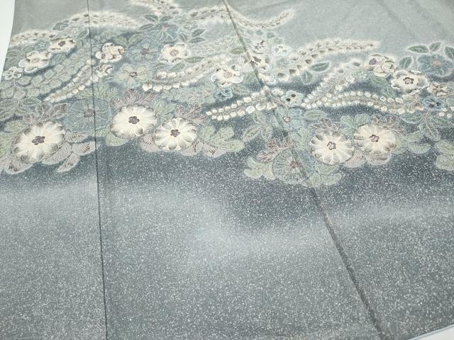 平和屋着物●訪問着　本場染大島紬　辻が花　絞り　金彩　正絹　逸品　CABG3363tx