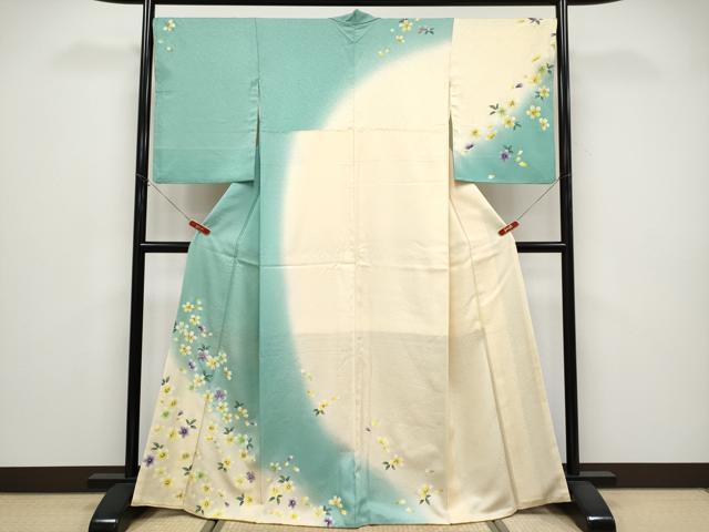平和屋着物●訪問着　舞桜文　暈し染め　正絹　逸品　CABG3367tx