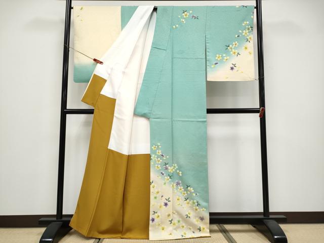 平和屋着物●訪問着　舞桜文　暈し染め　正絹　逸品　CABG3367tx