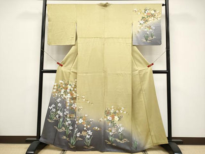 平和屋着物●訪問着　花鳥文　暈し染め　金銀彩　正絹　逸品　CABG3369tx