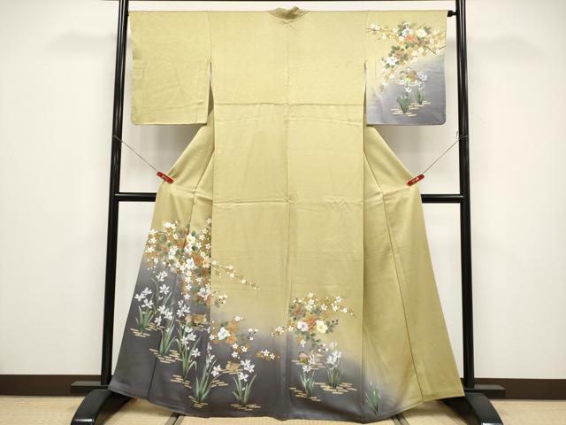 平和屋着物●訪問着　花鳥文　暈し染め　金銀彩　正絹　逸品　CABG3369tx