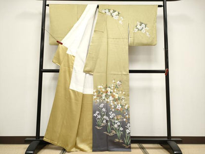平和屋着物●訪問着　花鳥文　暈し染め　金銀彩　正絹　逸品　CABG3369tx