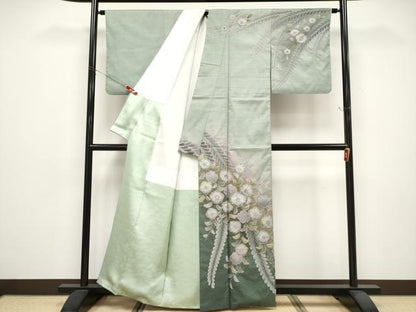 平和屋着物●仙太郎　訪問着　本場大島紬　辻が花　絞り　正絹　逸品　CABG3370tx