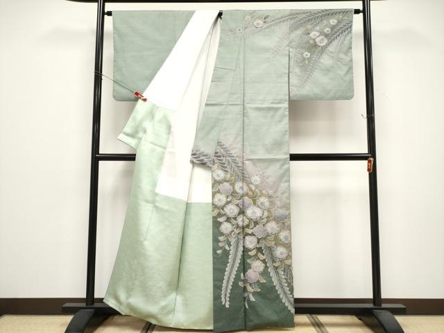 平和屋着物●仙太郎　訪問着　本場大島紬　辻が花　絞り　正絹　逸品　CABG3370tx