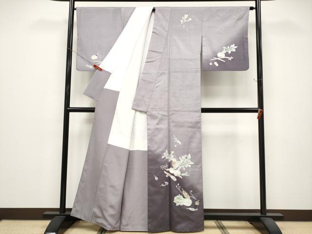 平和屋着物●訪問着　作家物　紬地　成り物　正絹　逸品　CABG3371tx