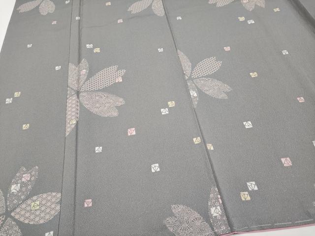 平和屋着物●上質な小紋　舞桜文　正絹　逸品　未使用　CABG3372tx
