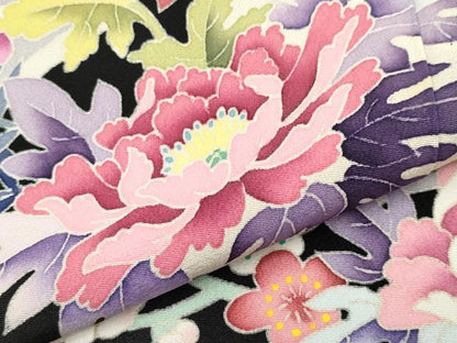平和屋着物●本加賀友禅作家　染元千紅代表　寺西一紘　黒留袖　流水花舟文　正絹　逸品　CABG3373tx