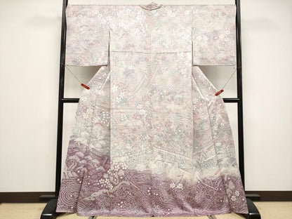 平和屋着物●訪問着　総絞り　御所解文　正絹　逸品　CABG3381tx