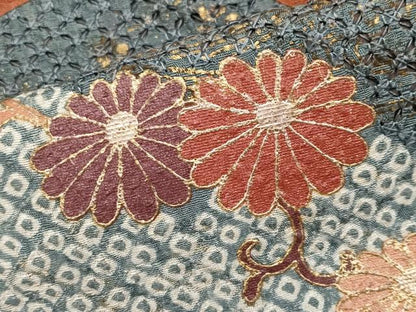 平和屋着物●中国三大刺繍　スワトウ刺繍　訪問着　絞り　雪輪鳳凰花文　金彩　正絹　逸品　CABG3382tx