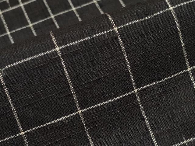 平和屋着物●上質な紬　格子柄　正絹　逸品　CABG3389tx