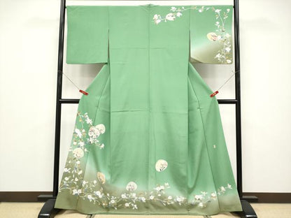 平和屋着物●訪問着　友禅　作家物　貝合せ枝花文　暈し染め　正絹　逸品　CABG3395tx