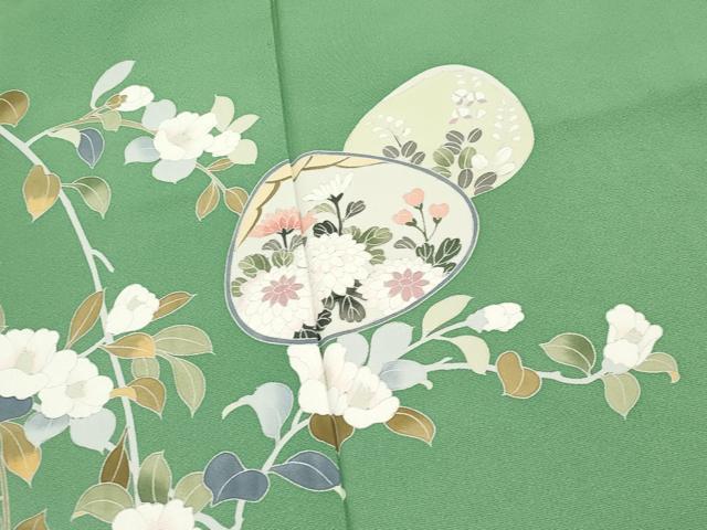 平和屋着物●訪問着　友禅　作家物　貝合せ枝花文　暈し染め　正絹　逸品　CABG3395tx