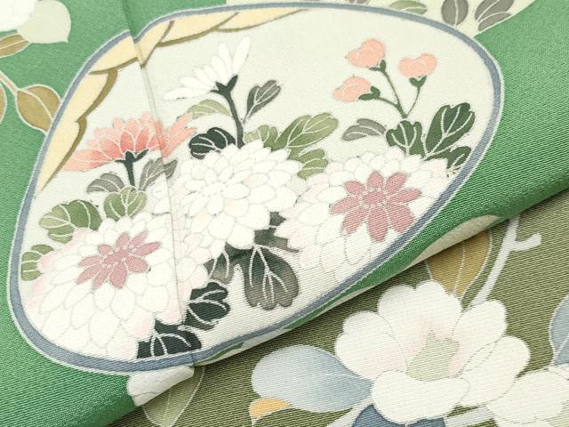 平和屋着物●訪問着　友禅　作家物　貝合せ枝花文　暈し染め　正絹　逸品　CABG3395tx