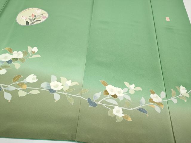 平和屋着物●訪問着　友禅　作家物　貝合せ枝花文　暈し染め　正絹　逸品　CABG3395tx