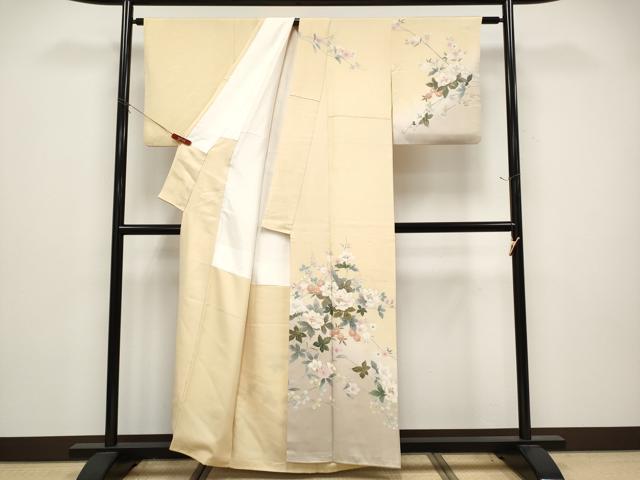 平和屋着物●訪問着　枝花文　暈し染め　金彩　正絹　逸品　CABG3396tx