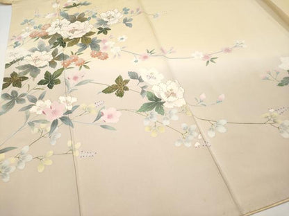 平和屋着物●訪問着　枝花文　暈し染め　金彩　正絹　逸品　CABG3396tx