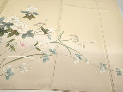 平和屋着物●訪問着　枝花文　暈し染め　金彩　正絹　逸品　CABG3396tx