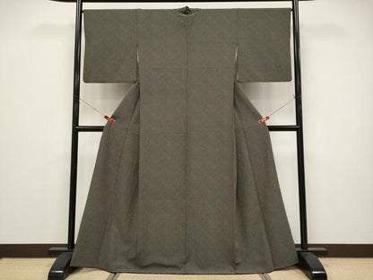 平和屋着物●小紋　ドット柄　黒地　洗える着物　CABG3397tx