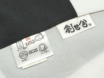 平和屋着物●小紋　ドット柄　黒地　洗える着物　CABG3397tx
