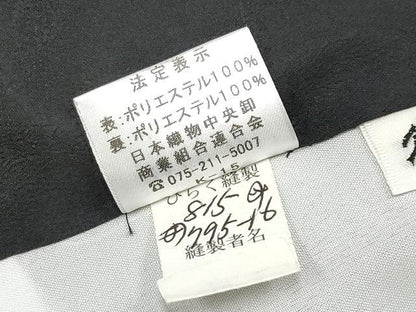平和屋着物●小紋　ドット柄　黒地　洗える着物　CABG3397tx