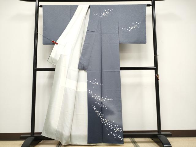 平和屋着物●訪問着　舞花文　暈し染め　正絹　逸品　CABG3404tx