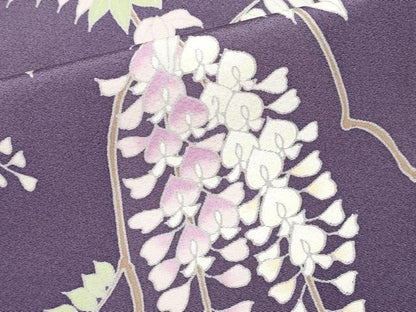 平和屋着物●訪問着　友禅　藤花房　暈し染め　正絹　逸品　CABG3410tx
