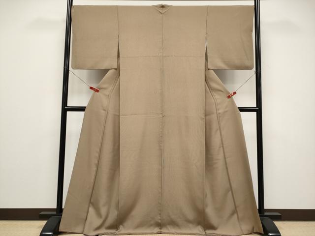 平和屋着物●江戸小紋　万筋　柴染色×黄枯茶色　正絹　逸品　CABG3412tx