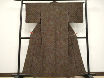 平和屋着物●上質な小紋　胴抜き仕立て　鳥羽山弘作　絞り　古代更紗　正絹　逸品　CABG3415tx