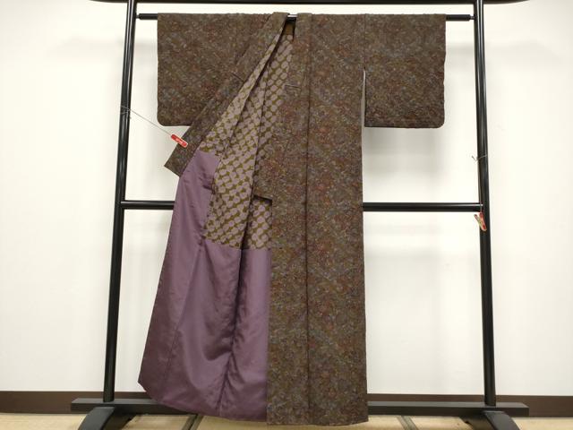 平和屋着物●上質な小紋　胴抜き仕立て　鳥羽山弘作　絞り　古代更紗　正絹　逸品　CABG3415tx