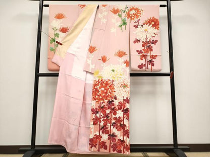 平和屋本店●アンティーク　大正ロマン　振袖　乱菊　暈し染め　金彩　正絹　逸品　CABG3422tx