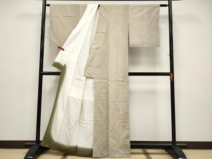 平和屋着物●結城紬 100亀甲 間道 正絹 逸品 CABG3425tx