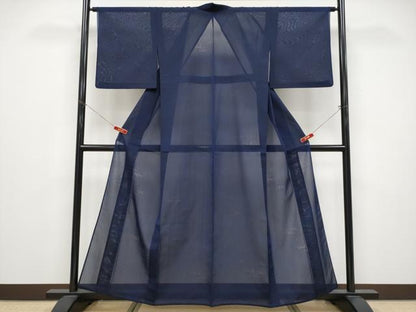 平和屋着物＊夏物　小紋　笹竹紋紗　暈し染め　正絹　逸品　CABG3426tx